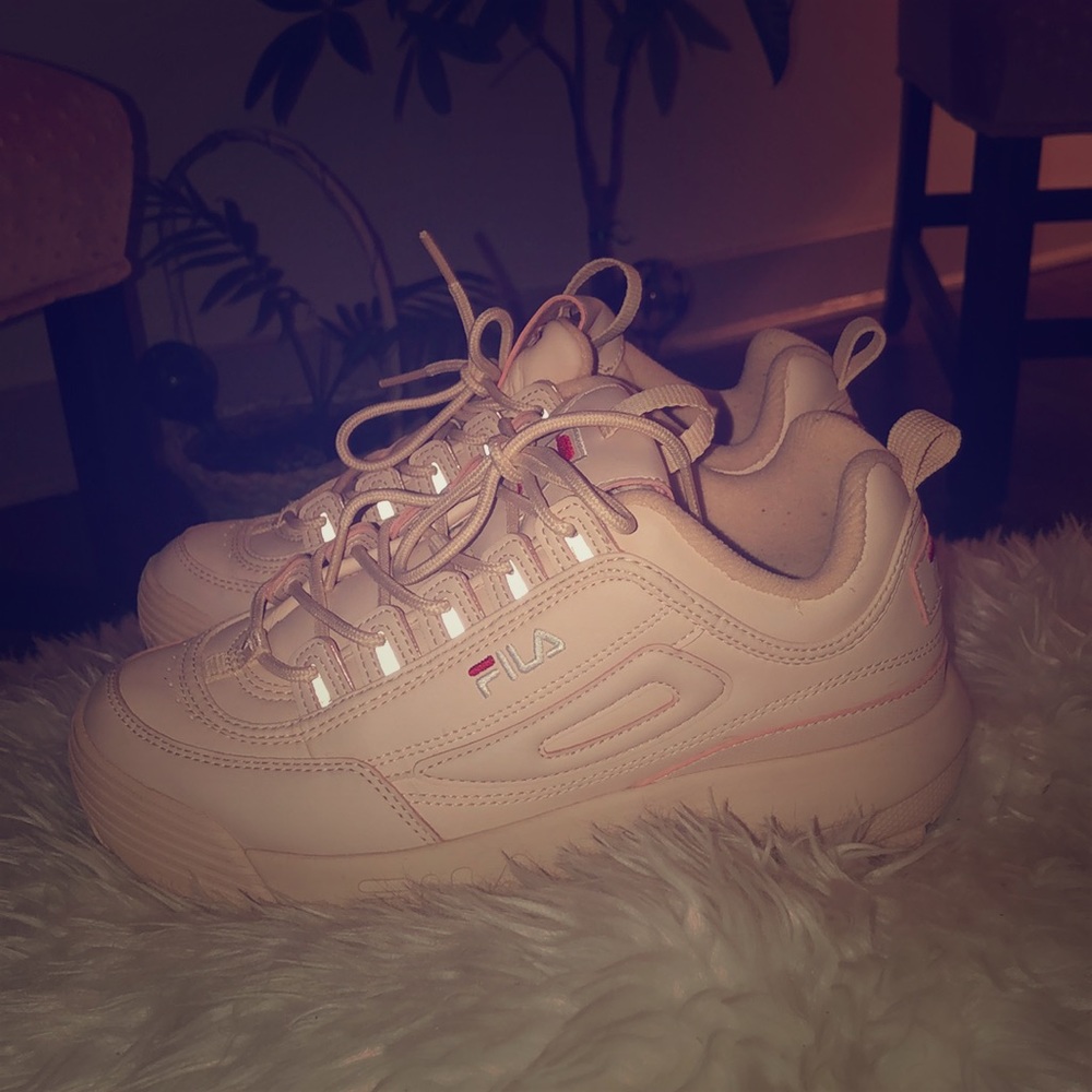 Pink Fila Disruptors